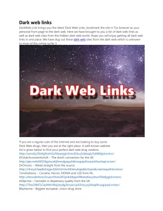 working dark web links